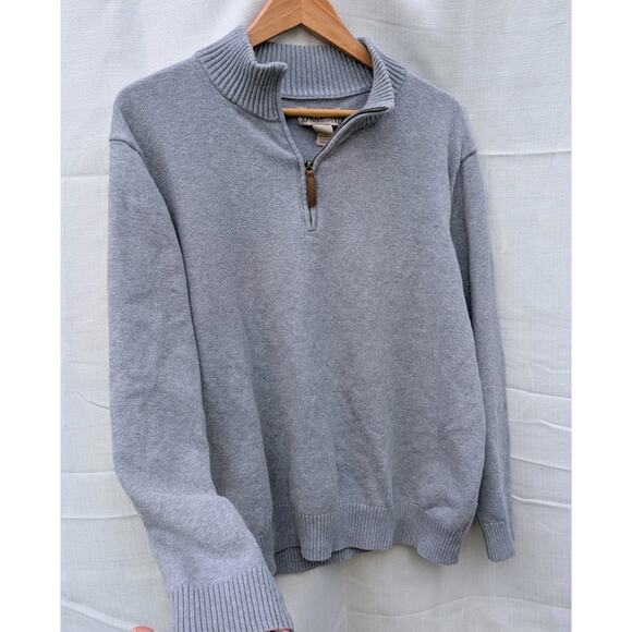 Duluth Trading Mens Strongarm 1/4 Zip Mock Neck Sweater Gray XL Casual Preppy - Picture 3 of 7